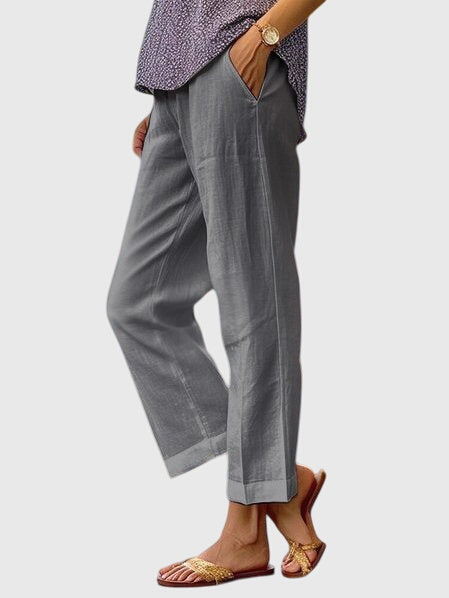 Adeline | Straight-Leg Pants With Decorative Stitching