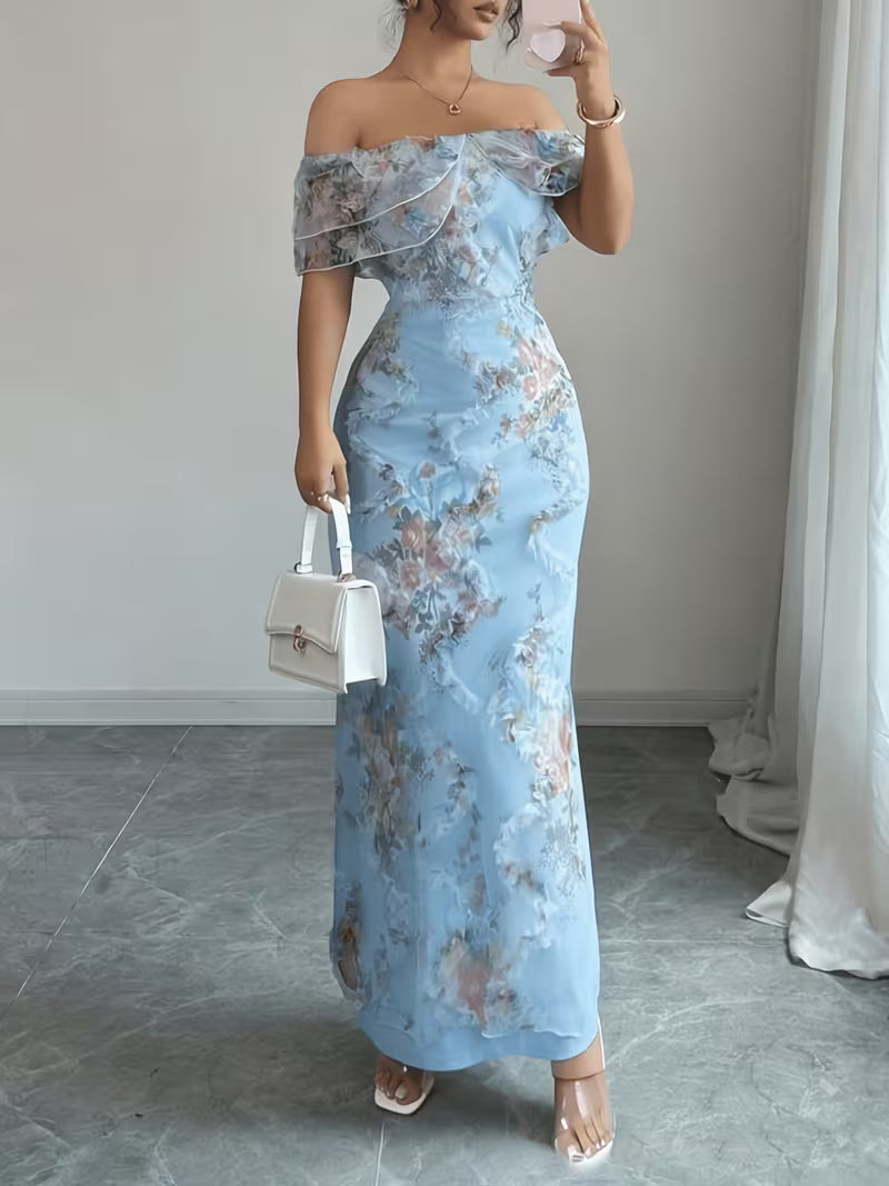 Miriam | Embroidered Off-Shoulder Maxi Dress