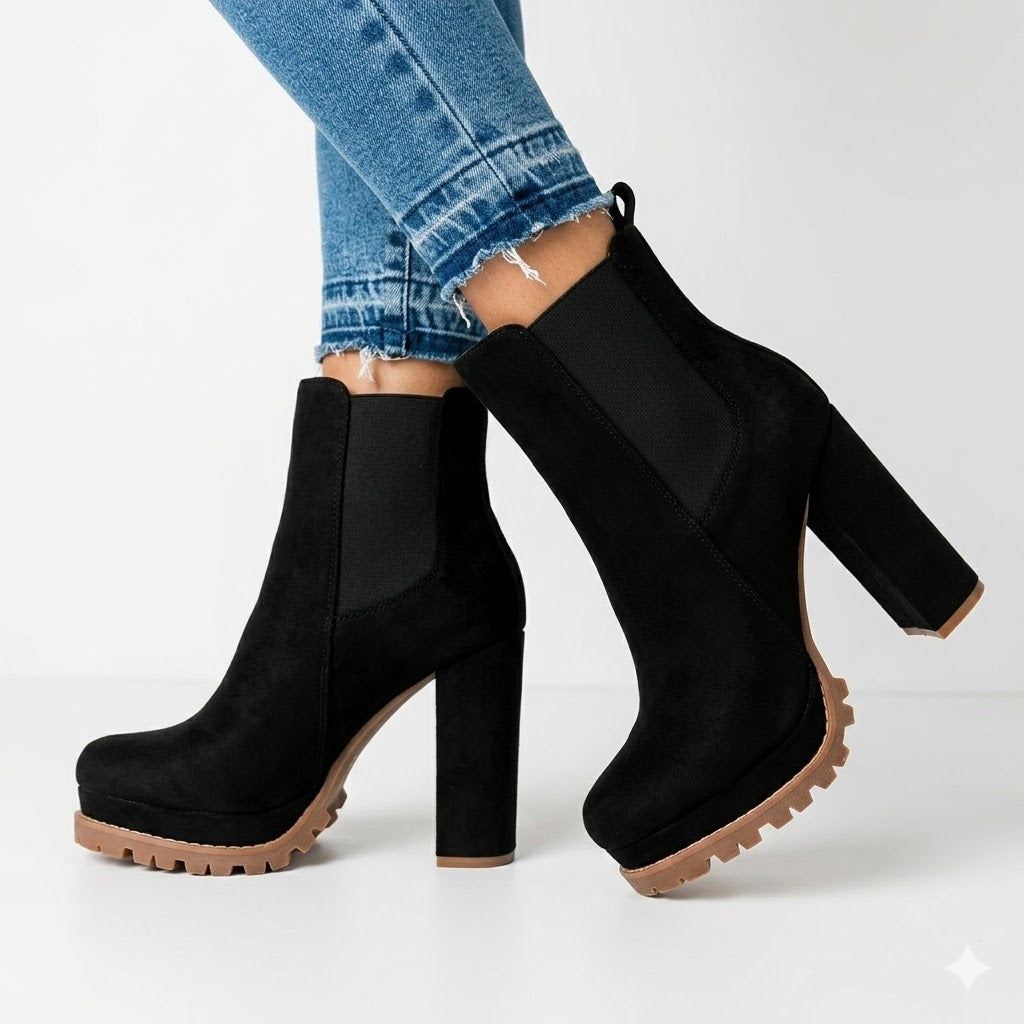 Philippa | Platform Ankle Boots With Block Heel