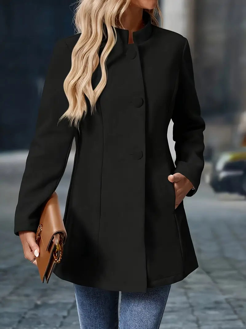 Bernadette | Tailored Longline Jacket With Stand Collar