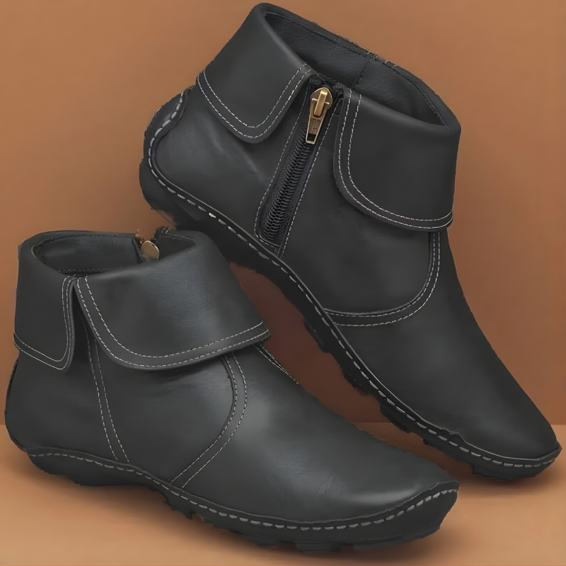 Alice | Fold-Over Cuff Ankle Boots With Side Zip