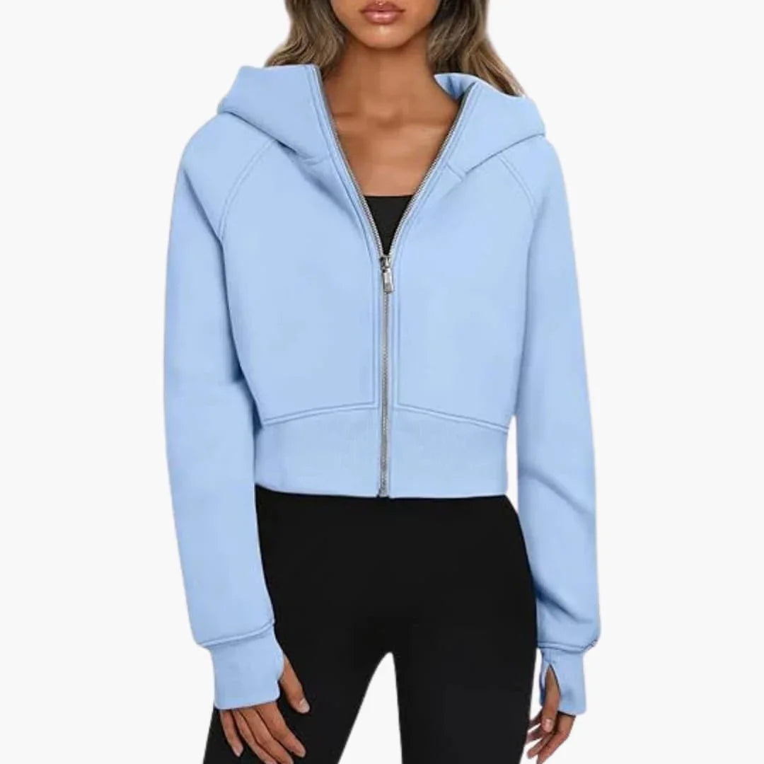 Leonie | Cropped Zip Hoodie With Raglan Sleeves