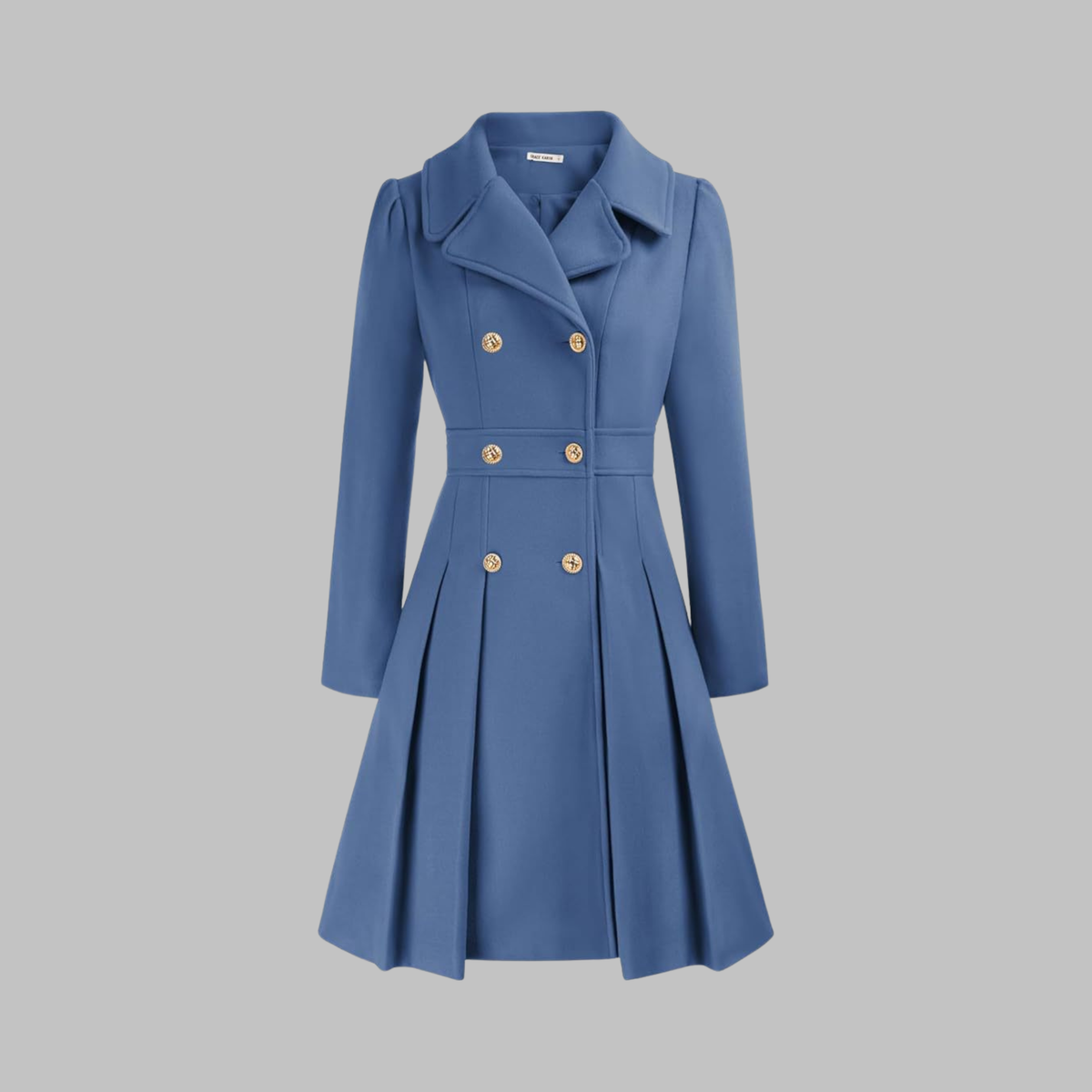 Celine | Double-Breasted Coat With Pleated Skirt