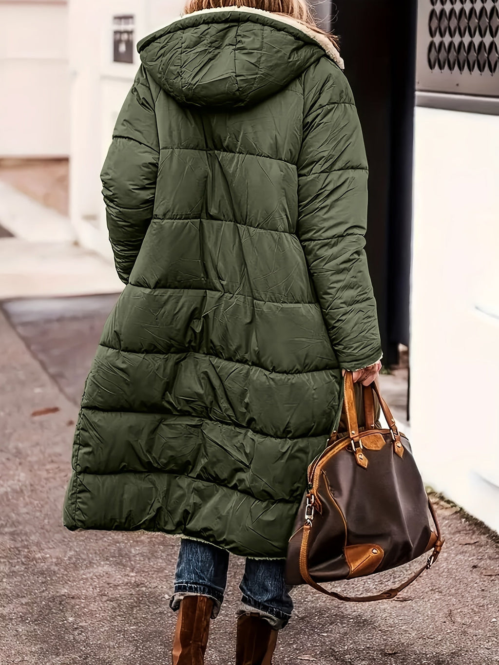 Dinah | Long Hooded Quilted Coat With Plush Lining