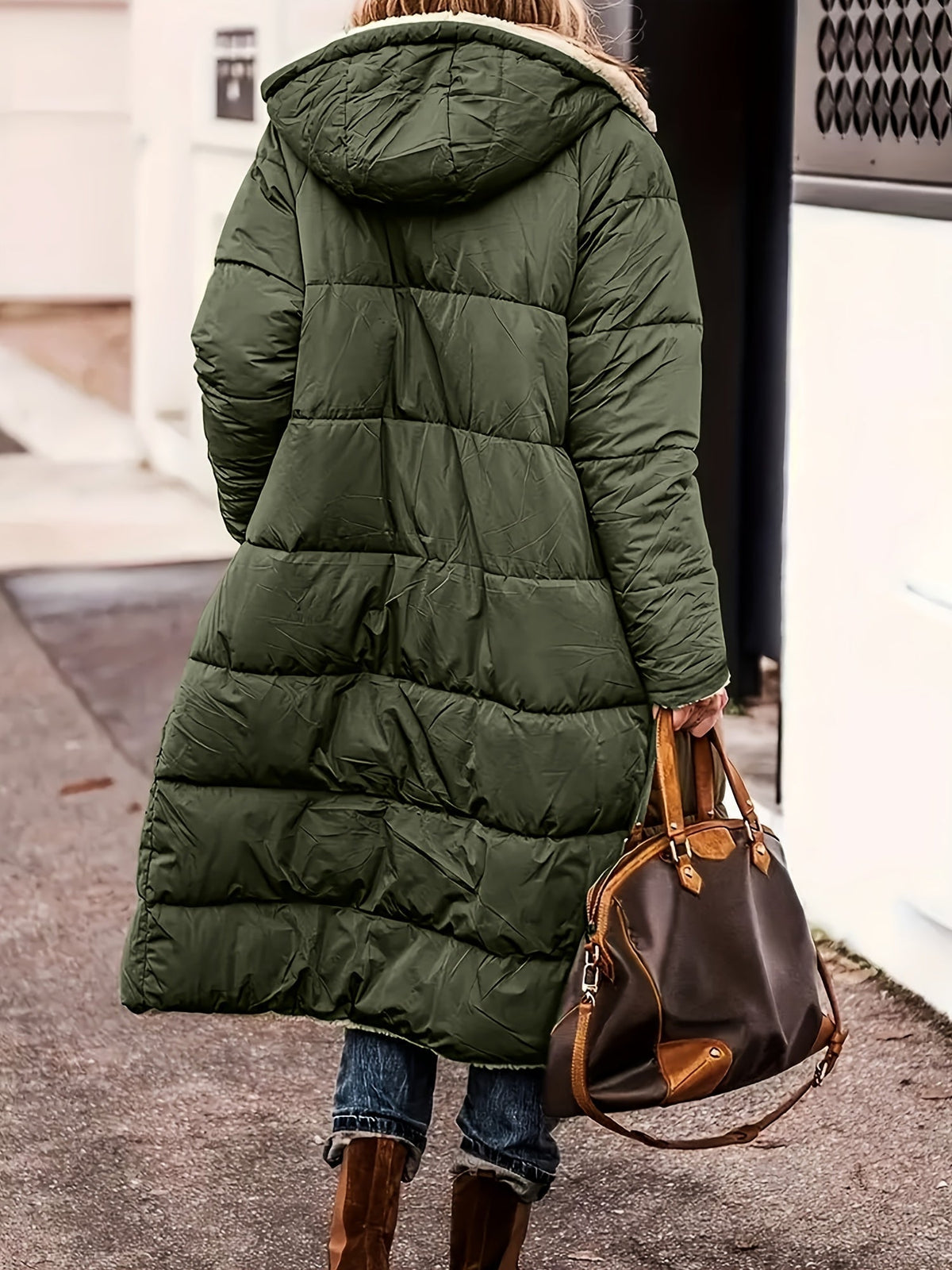 Dinah | Long Hooded Quilted Coat With Plush Lining
