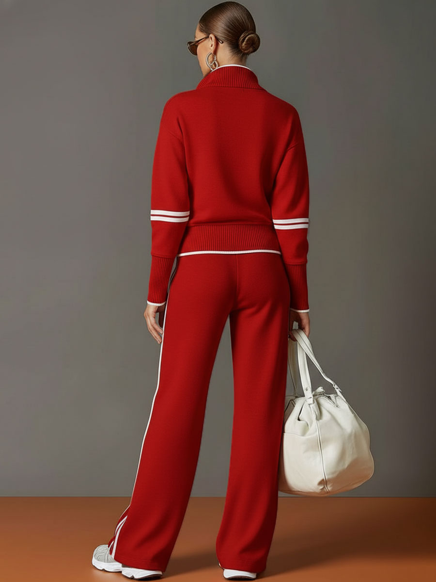 Alma | Half-Zip Top And Wide-Leg Pants Set