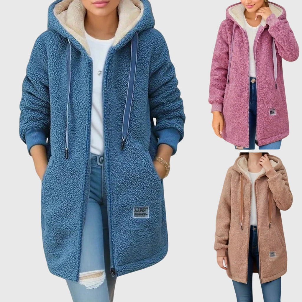 Elsa | Hooded Teddy Fleece Jacket With Zip