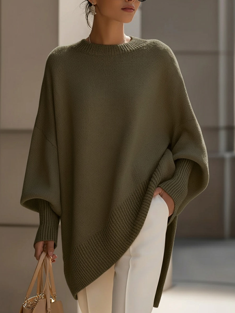 Carolyn | Oversized Sweater With Asymmetrical Hem