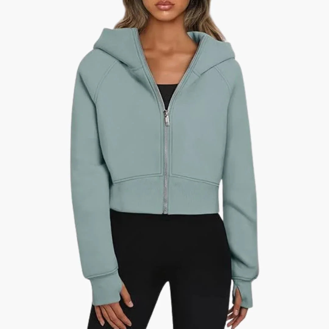 Leonie | Cropped Zip Hoodie With Raglan Sleeves