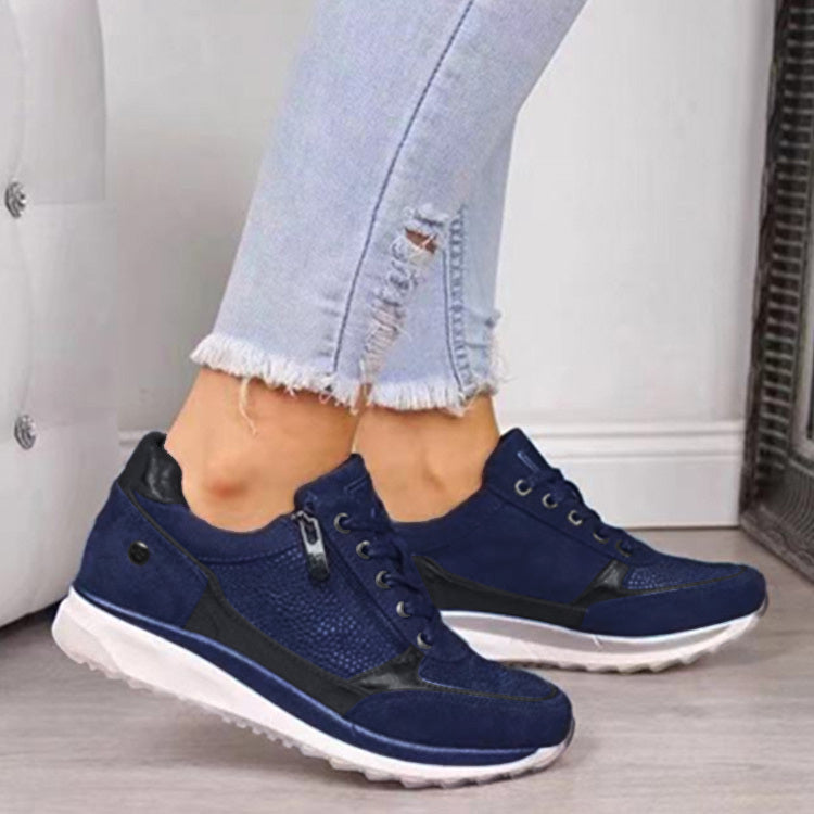 Margaret | Lace-Up Sneakers With Side Zipper
