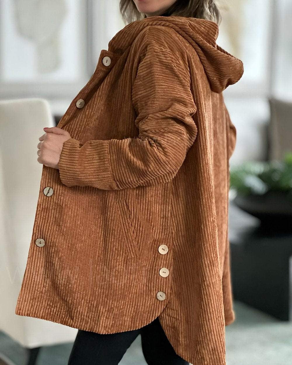 Martha | Hooded Longline Cardigan With Buttons