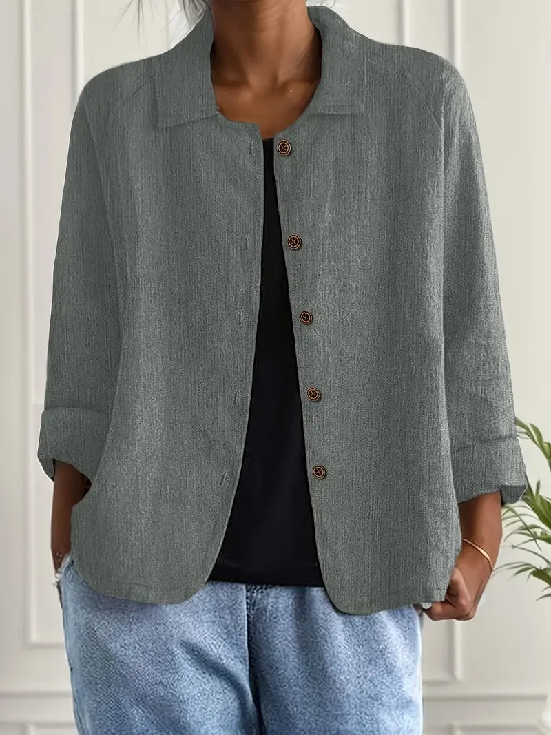Cara | Cotton Button-Up Shirt Jacket