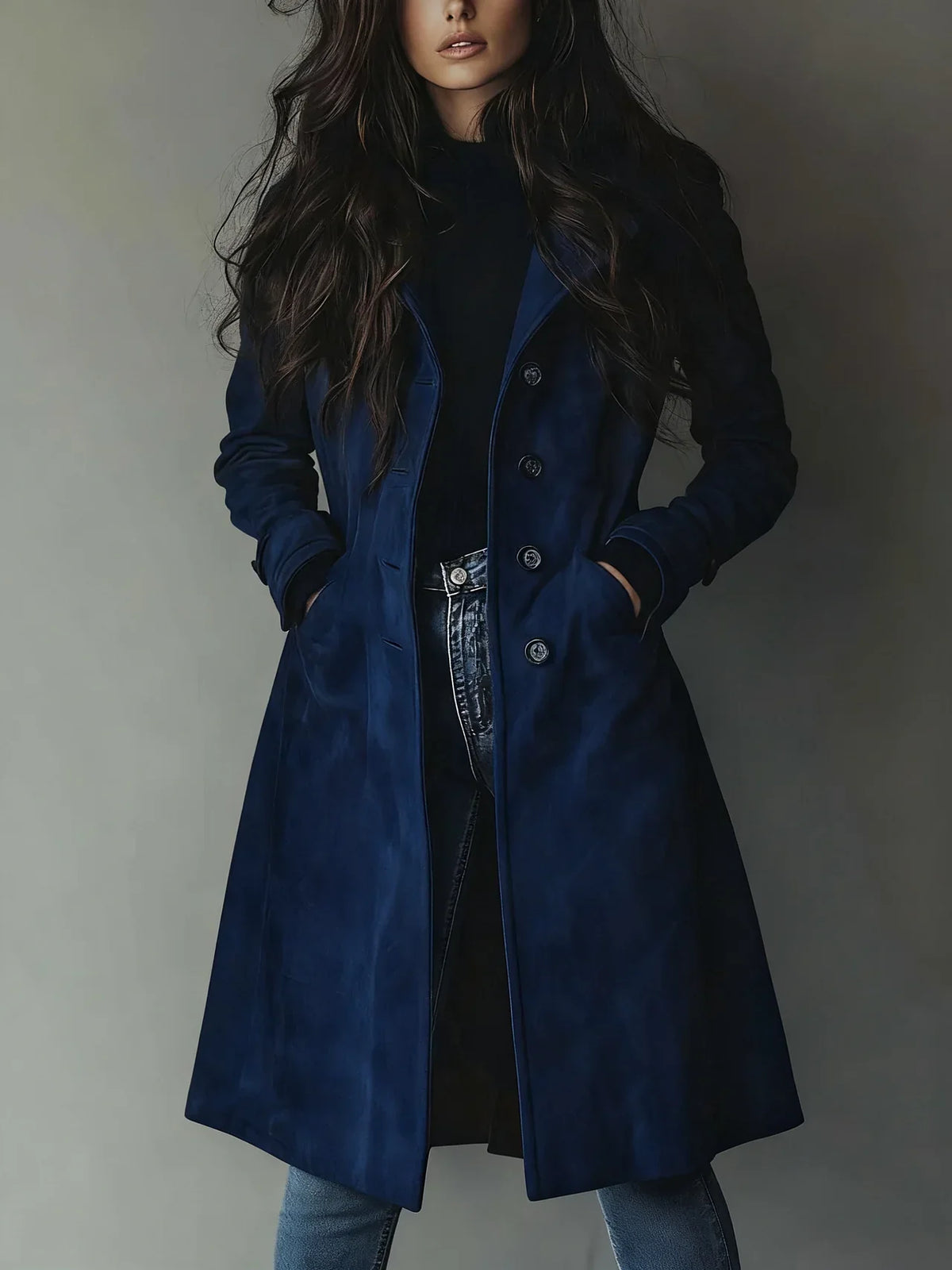 Annabel | Vintage Faux Suede Trench Coat