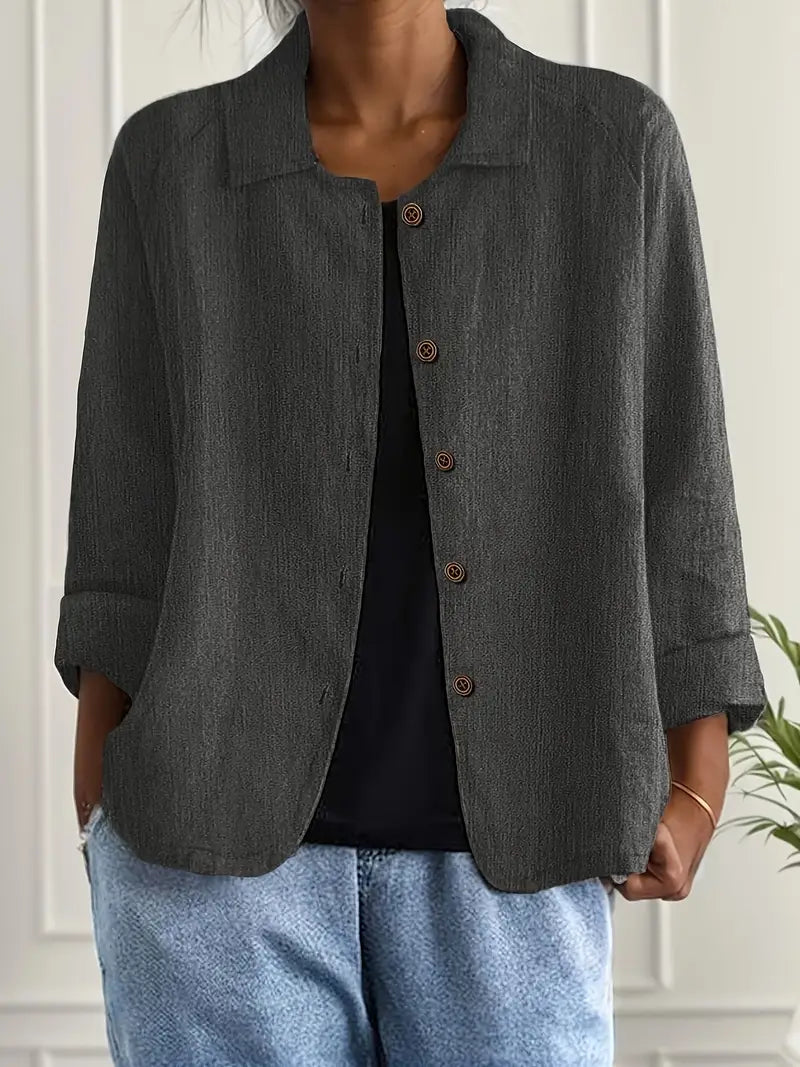Cara | Cotton Button-Up Shirt Jacket