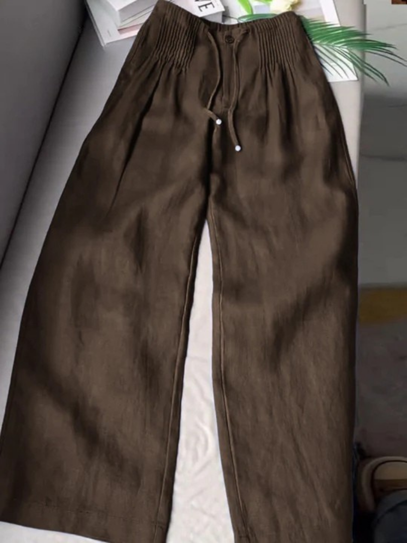 Clarissa | Wide-Leg Cotton-Linen Pants