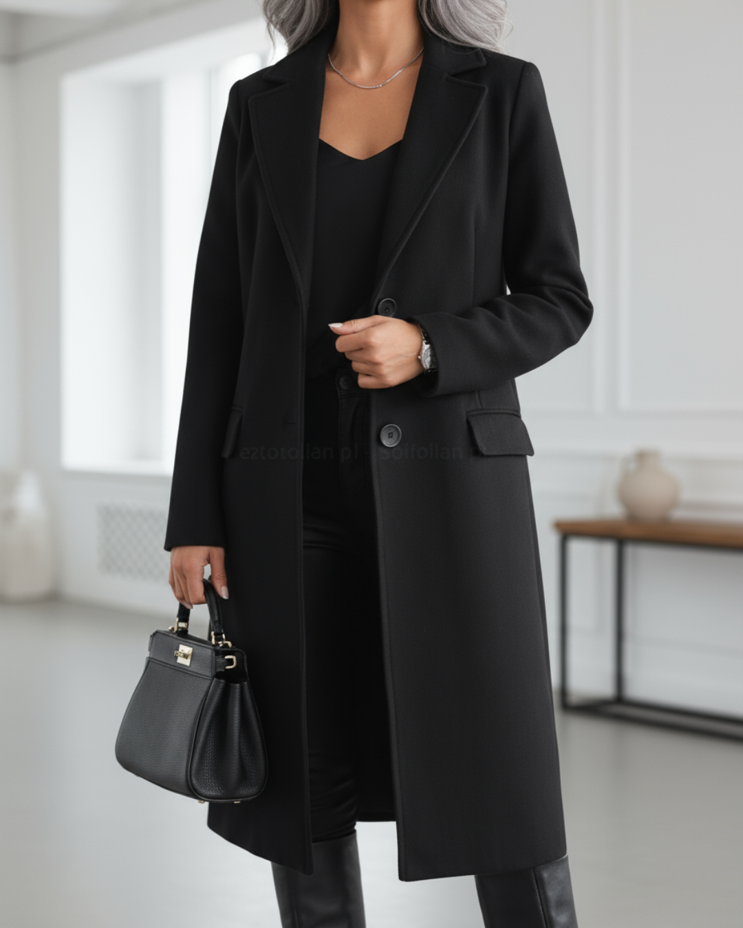 Cheryl | Longline Tailored Coat With Notch Lapels