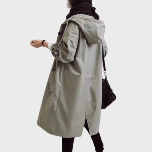 Alina | Lightweight Hooded Coat With Button Front