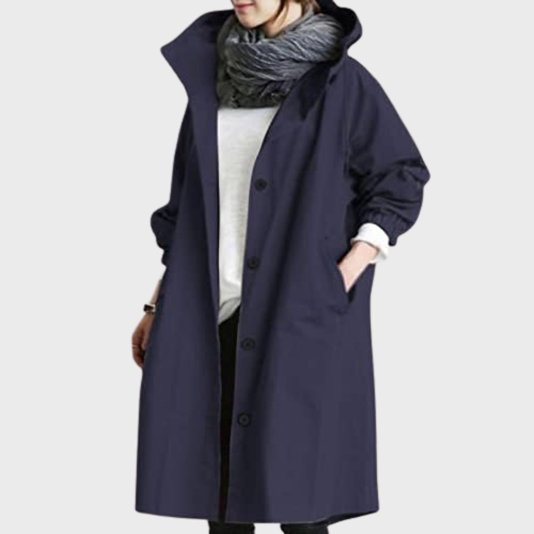 Alina | Lightweight Hooded Coat With Button Front