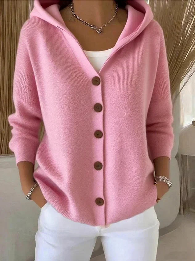 May | Hooded Knit Cardigan With Pockets