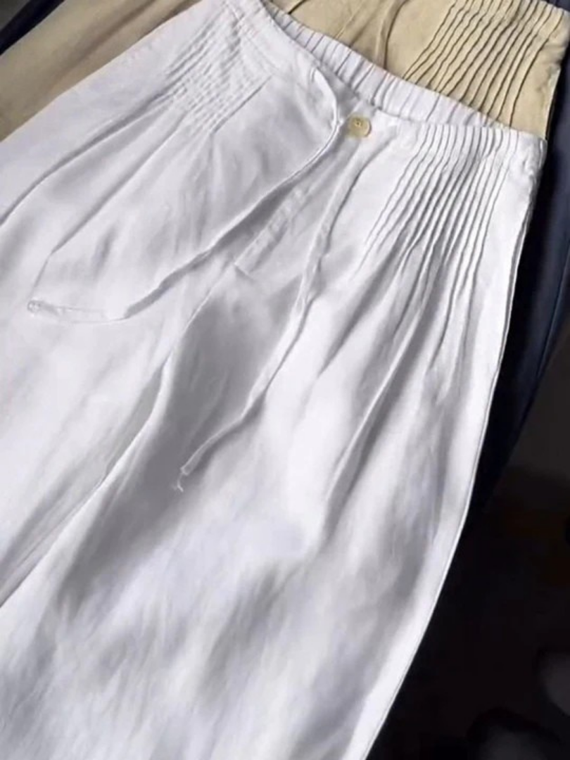 Clarissa | Wide-Leg Cotton-Linen Pants