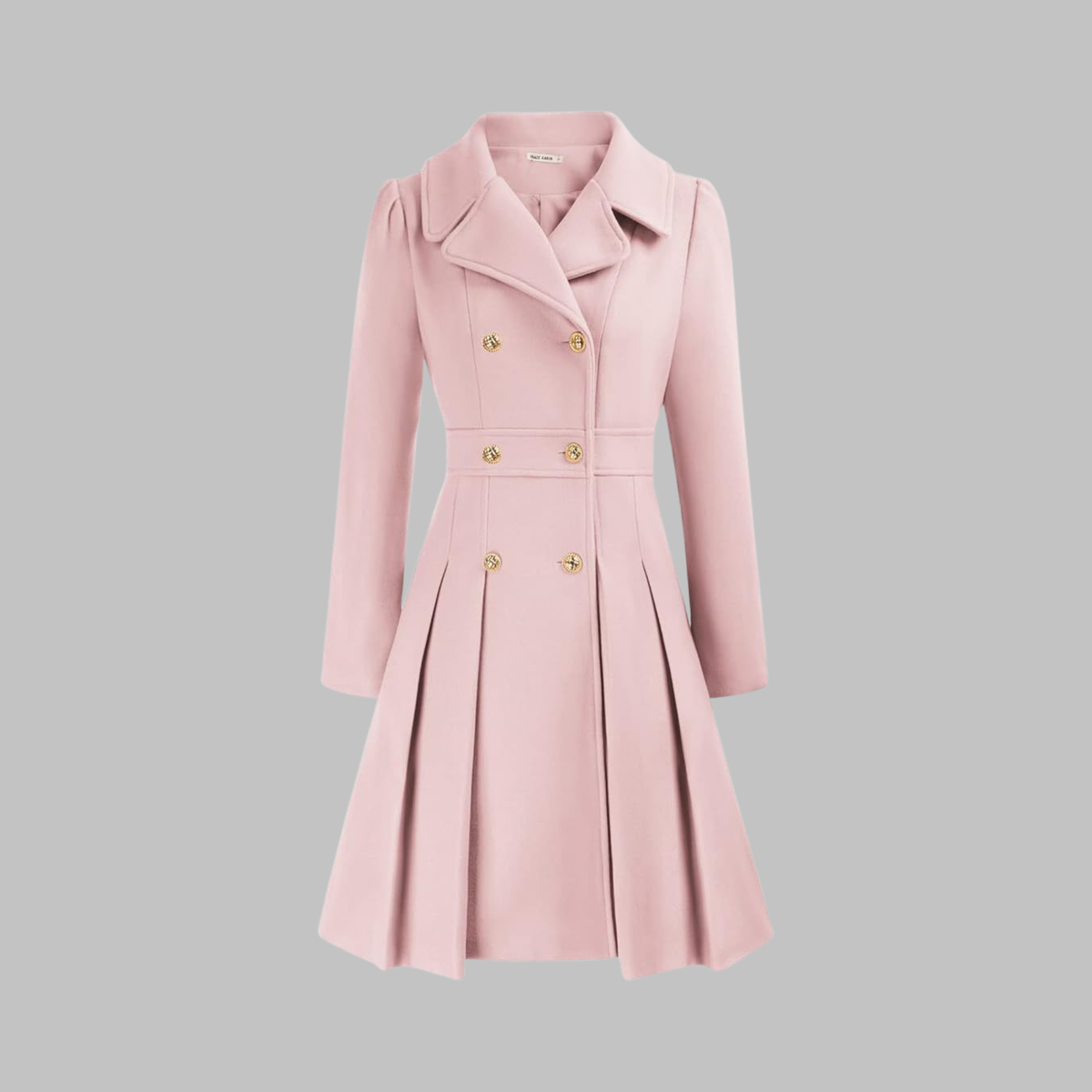 Celine | Double-Breasted Coat With Pleated Skirt