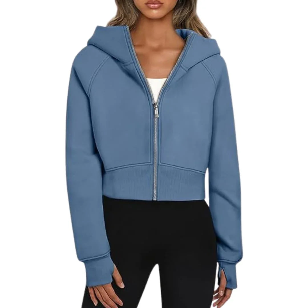 Leonie | Cropped Zip Hoodie With Raglan Sleeves