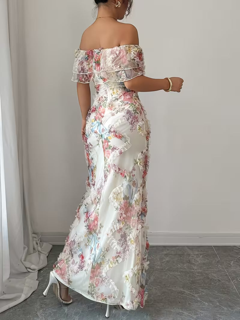 Miriam | Embroidered Off-Shoulder Maxi Dress