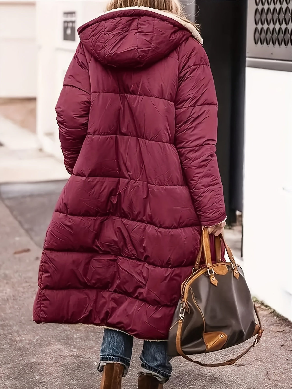 Dinah | Long Hooded Quilted Coat With Plush Lining
