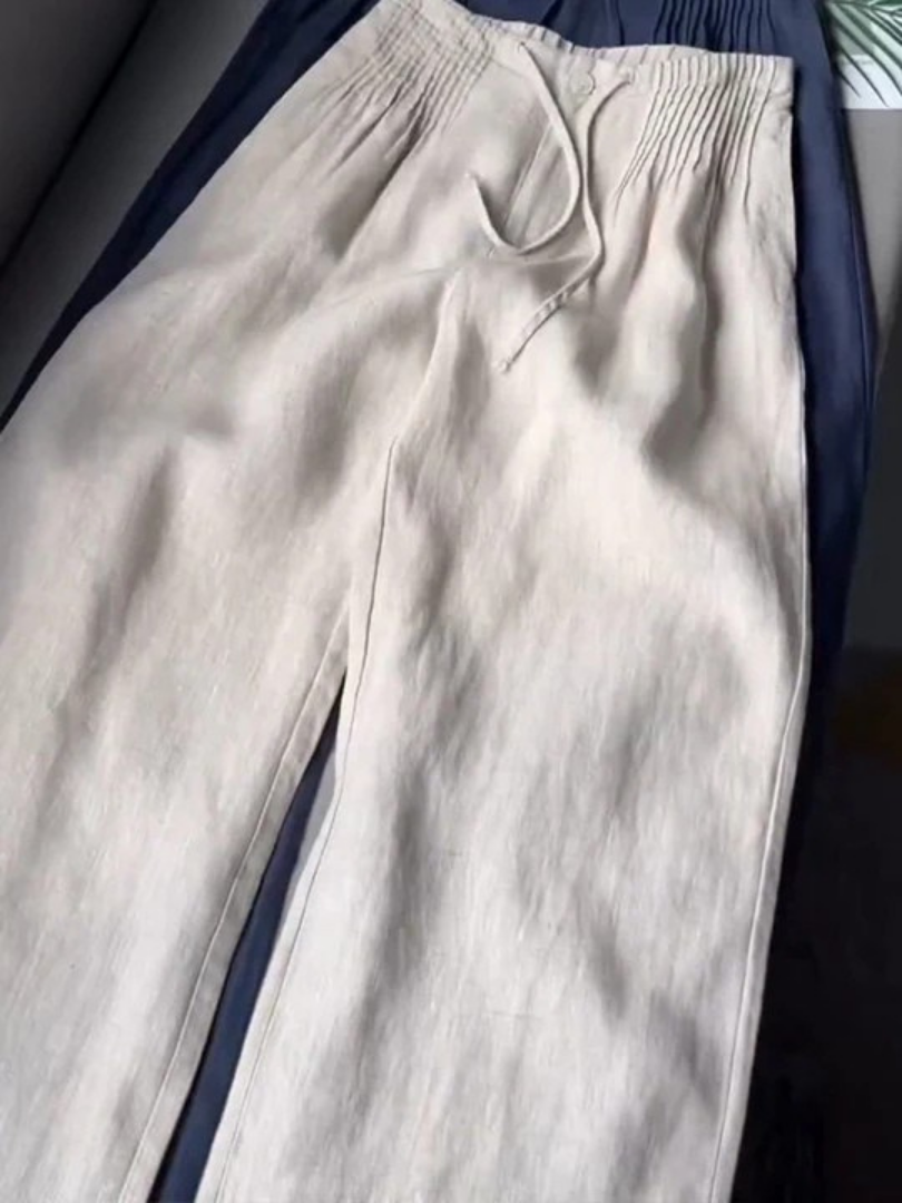 Clarissa | Wide-Leg Cotton-Linen Pants