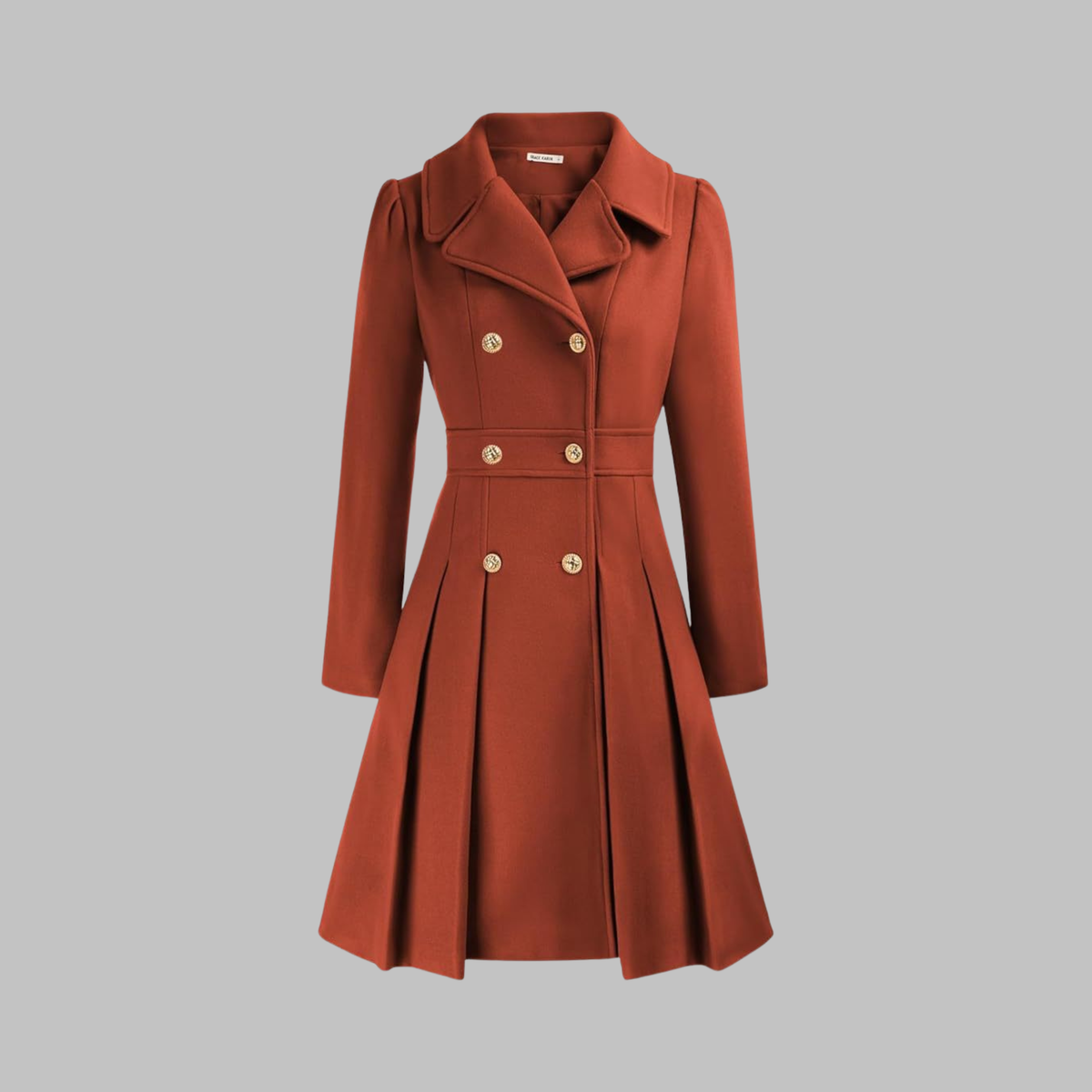 Celine | Double-Breasted Coat With Pleated Skirt
