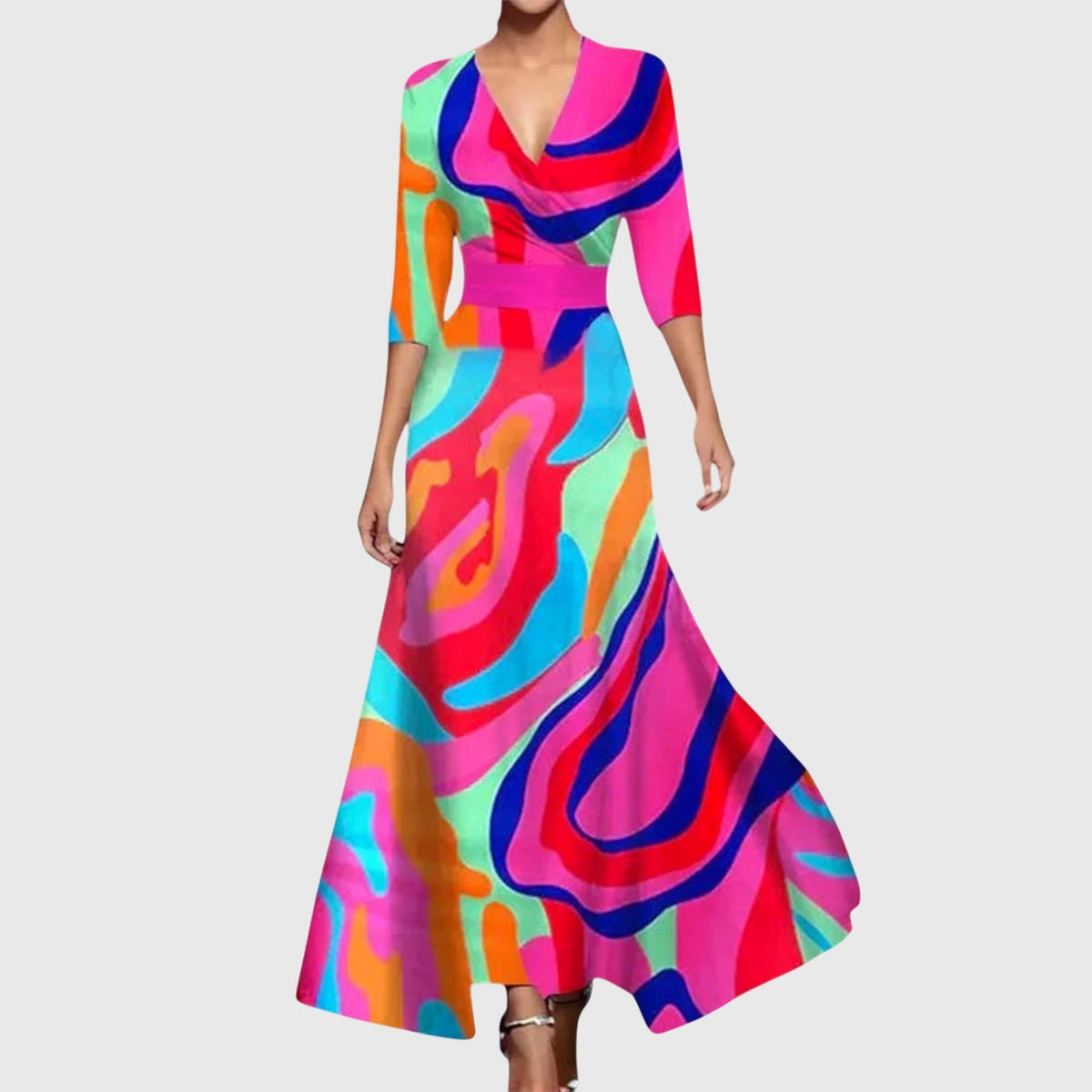 Yvonne | Floral Maxi Dress With Wrap V-Neck