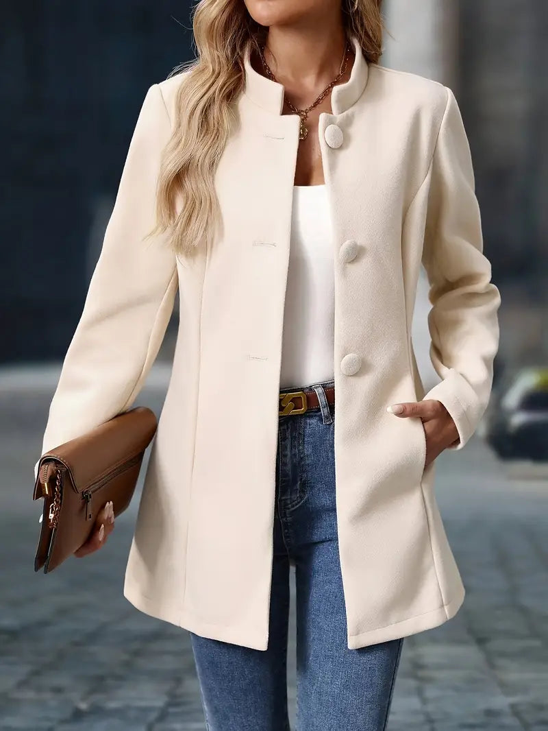 Bernadette | Tailored Longline Jacket With Stand Collar