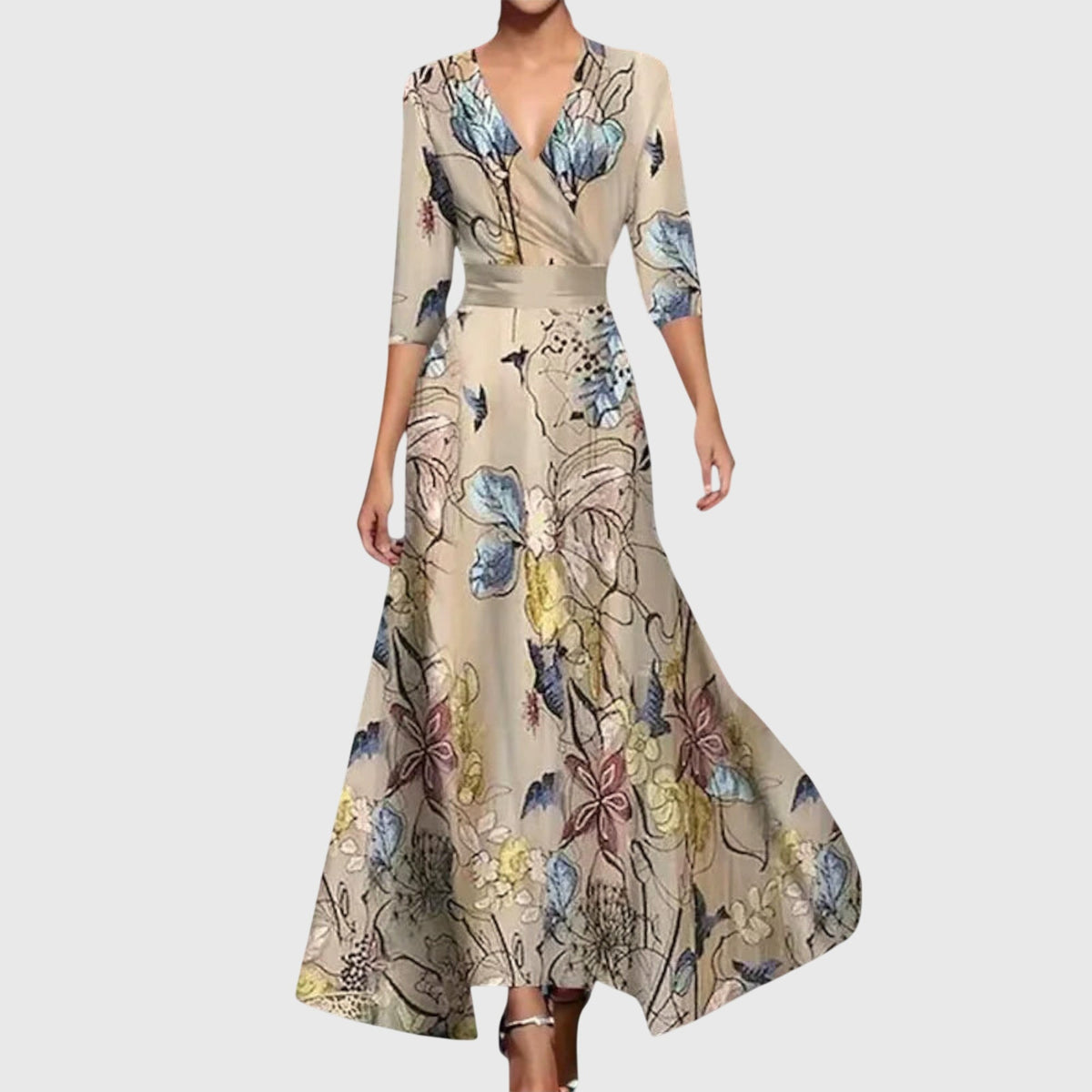 Yvonne | Floral Maxi Dress With Wrap V-Neck