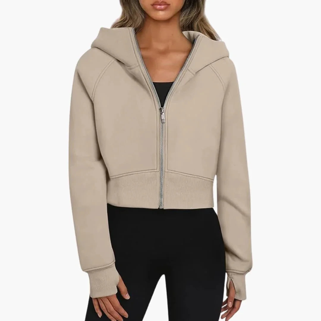 Leonie | Cropped Zip Hoodie With Raglan Sleeves