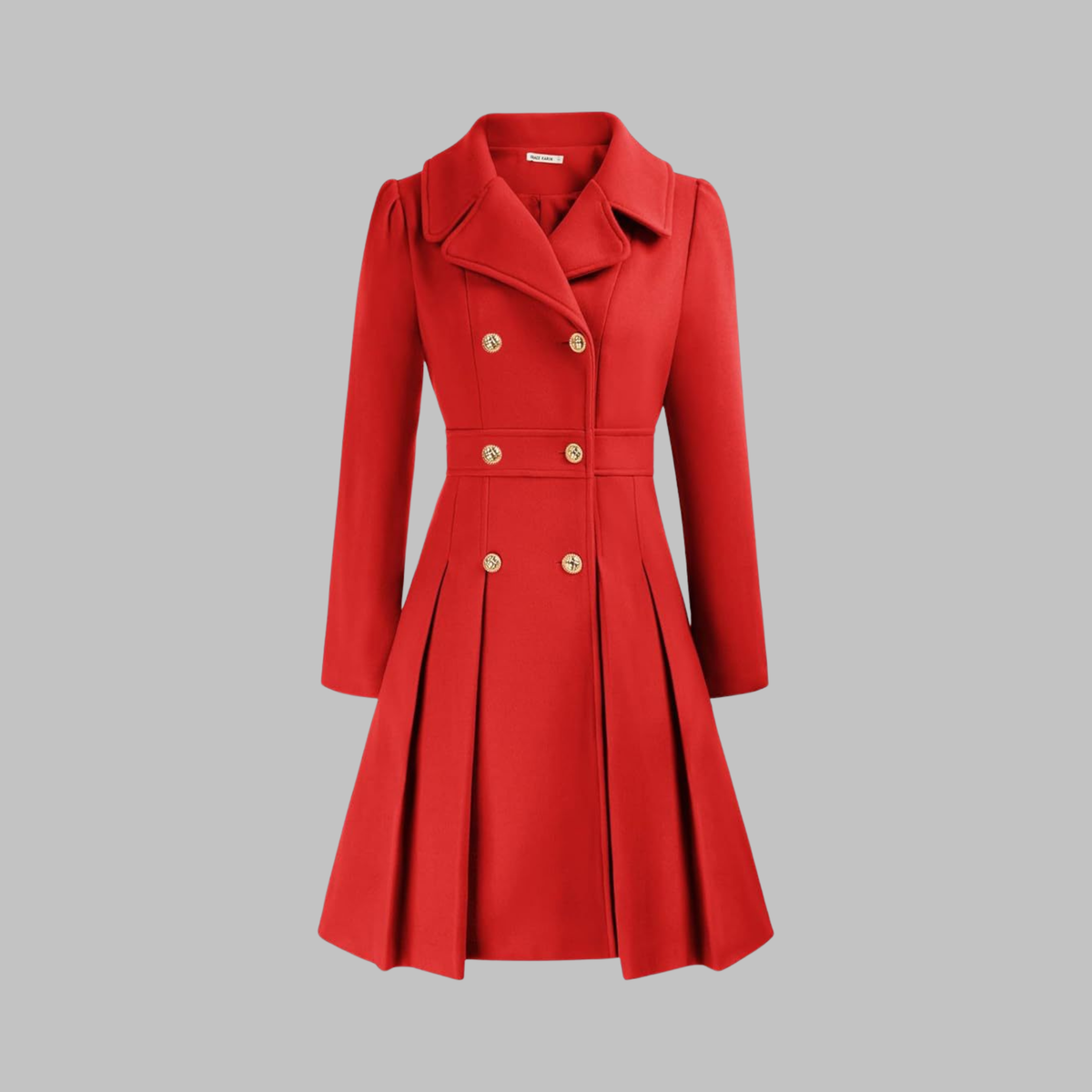 Celine | Double-Breasted Coat With Pleated Skirt