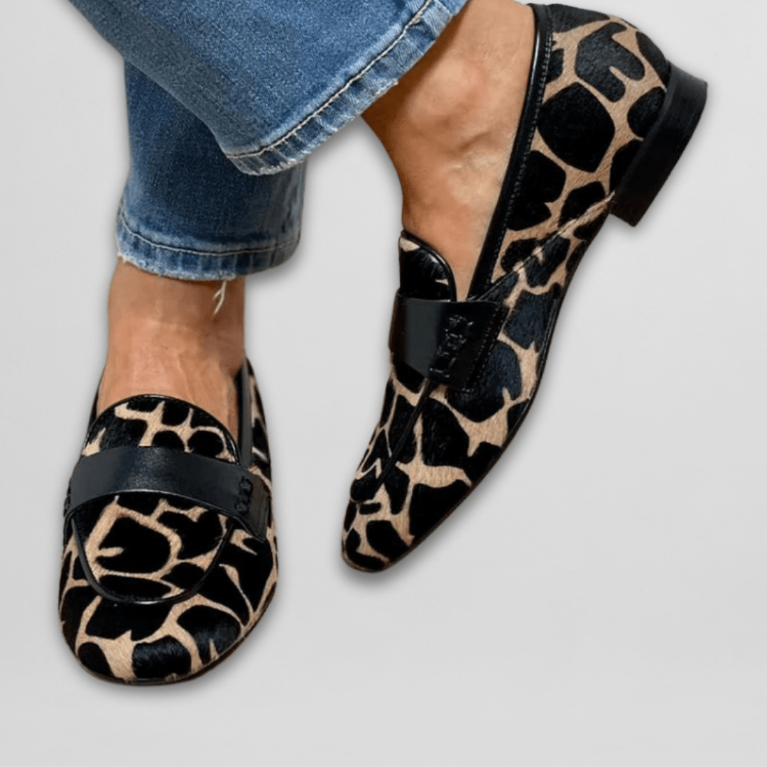 Elodie | Animal Print Loafers With Low Heel