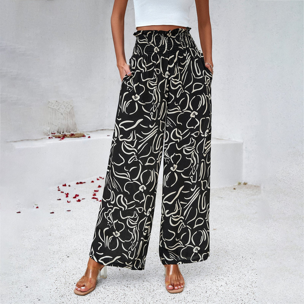 Marian | High-Waist Wide-Leg Printed Pants