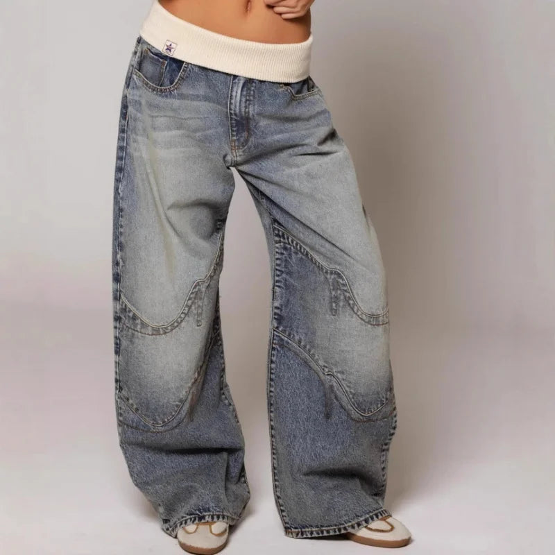 Muriel | Wide-Leg Baggy Jeans With Curved Seams