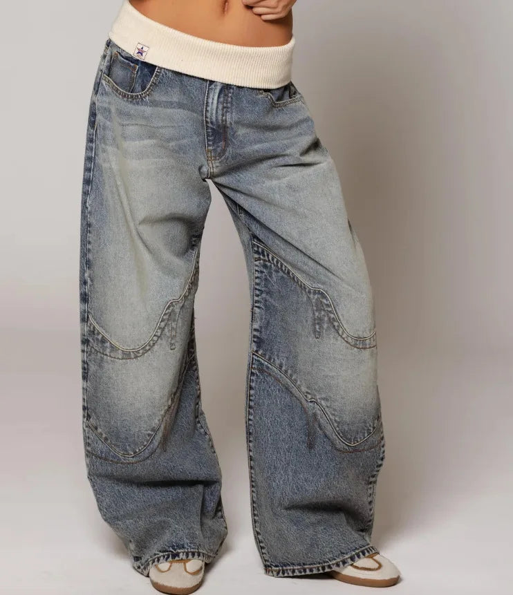 Muriel | Wide-Leg Baggy Jeans With Curved Seams