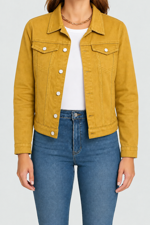 Alberta | Fitted Denim Jacket With Chest Pockets
