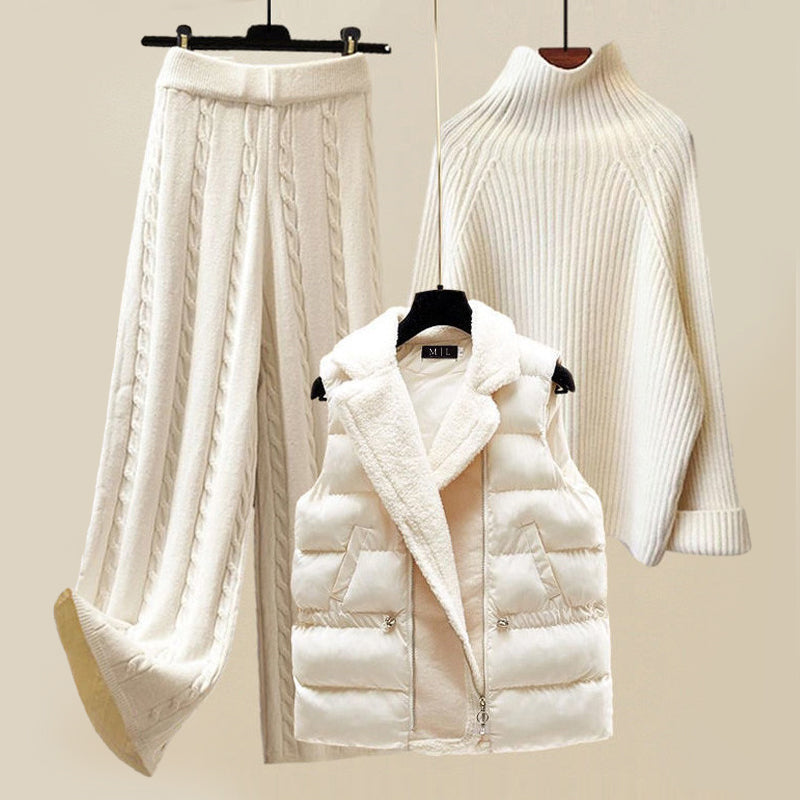 Nerissa | Three-Piece Set With Turtleneck And Quilted Vest