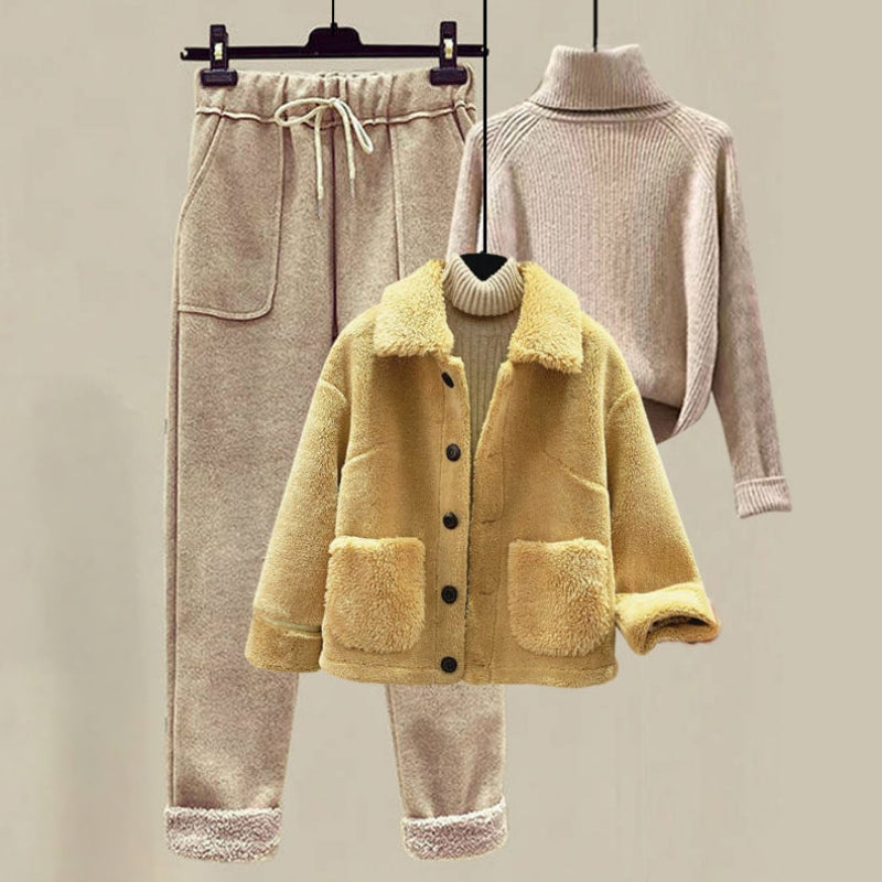Bernice | Three-Piece Set With Teddy Jacket
