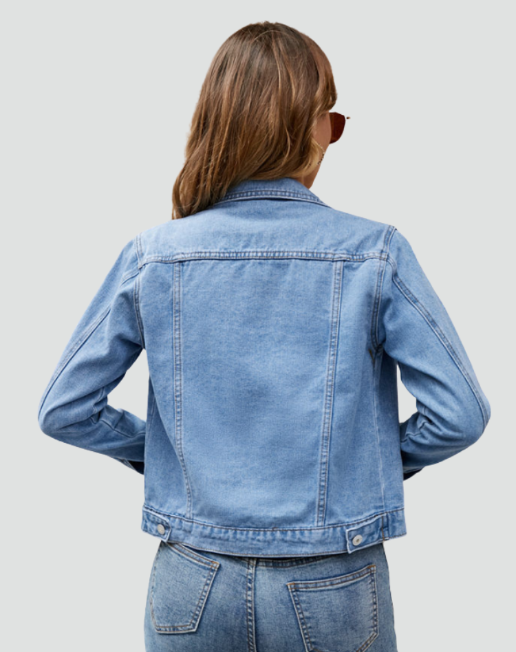 Alberta | Fitted Denim Jacket With Chest Pockets
