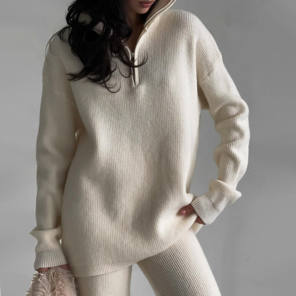 Alanna | Half-Zip Knit Sweater And Pants Set