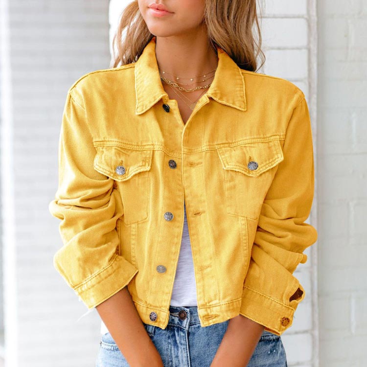 Lark | Cropped Denim Jacket With Chest Pockets