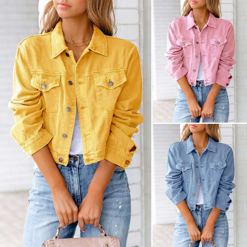 Lark | Cropped Denim Jacket With Chest Pockets