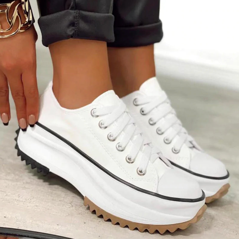 Ursula | Canvas Platform Sneakers With Laces