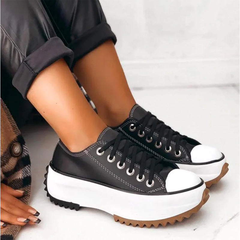 Ursula | Canvas Platform Sneakers With Laces