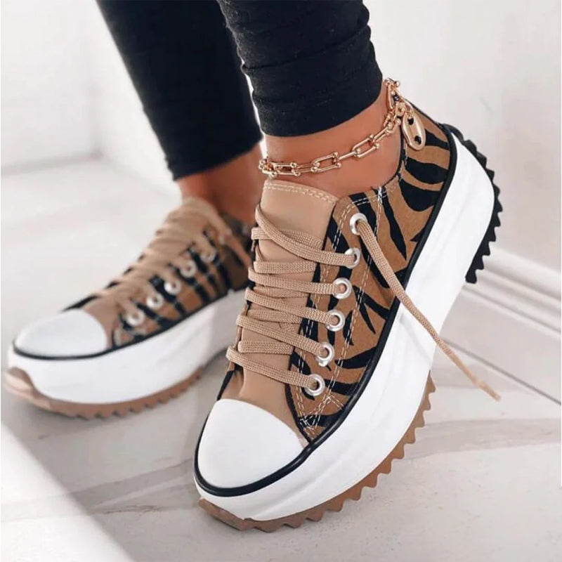 Ursula | Canvas Platform Sneakers With Laces