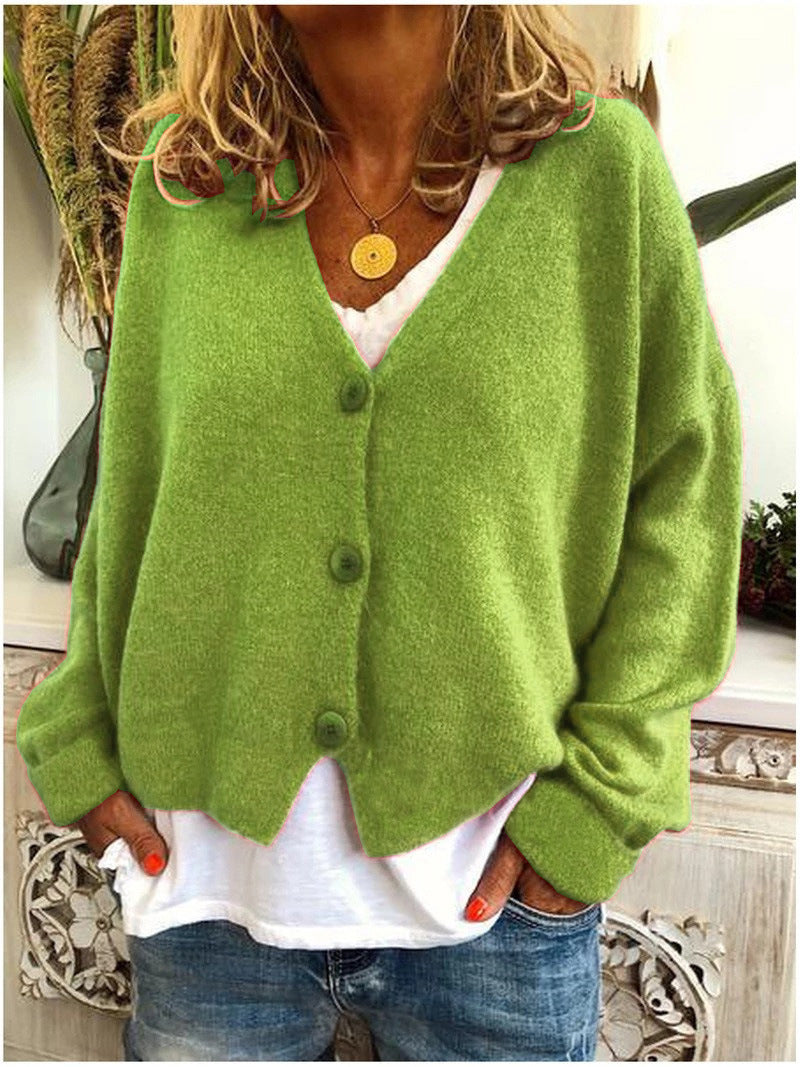 Gwen | Relaxed V-Neck Cardigan With Buttons